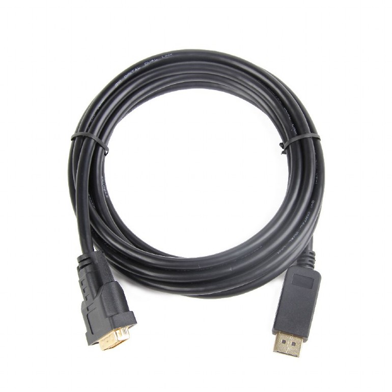 Adaptor DisplayPort la DVI-D Gembird 1.8m Full HD Negru - imagine 2