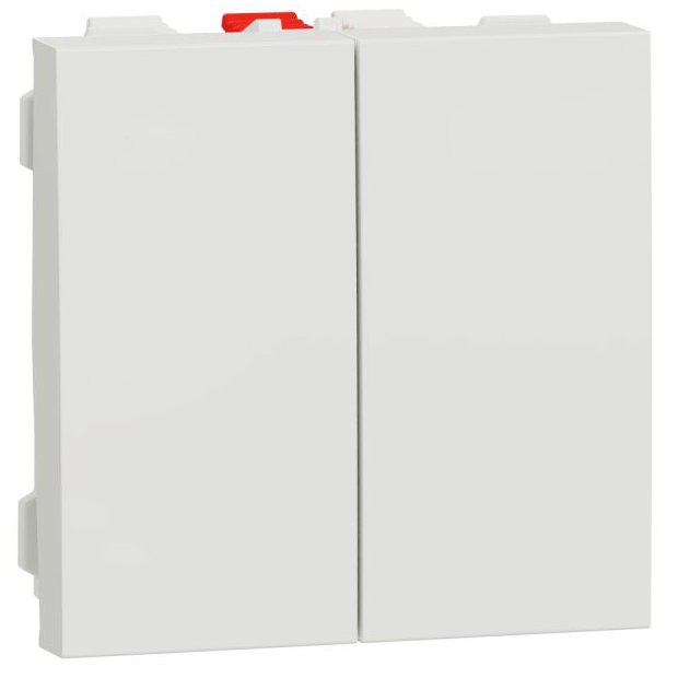 Întrerupător cap scară Schneider, 2 module, alb