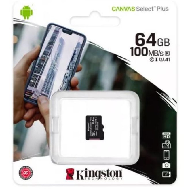 Card MicroSD Kingston 64GB, Clasa 10, 100MB/s