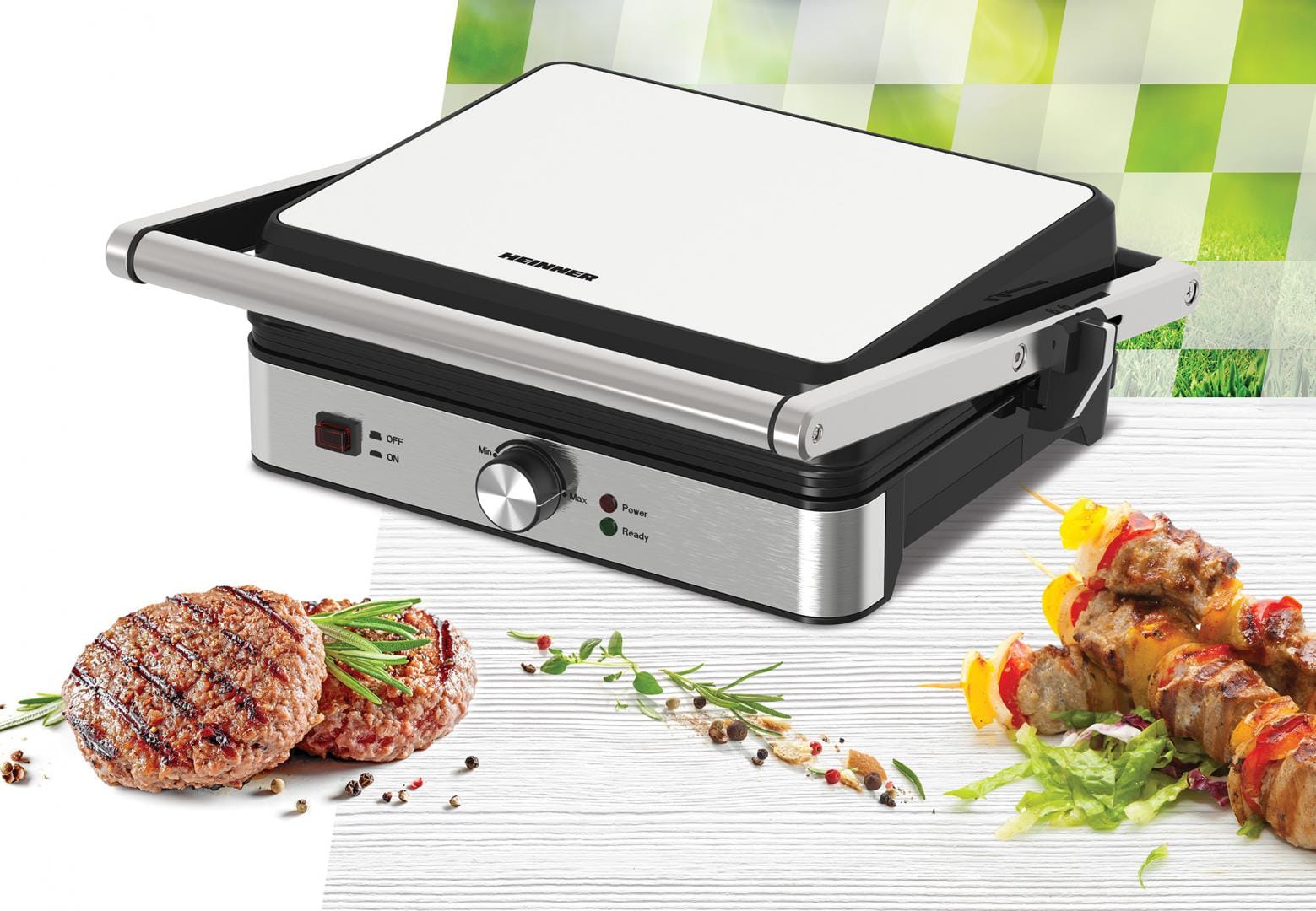 Grill Electric HEINNER HEG-K2000SS 2000W - imagine 3