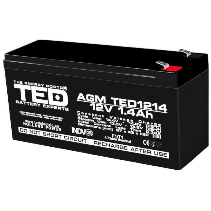 Acumulator AGM 12V 1.4Ah Ted Electric