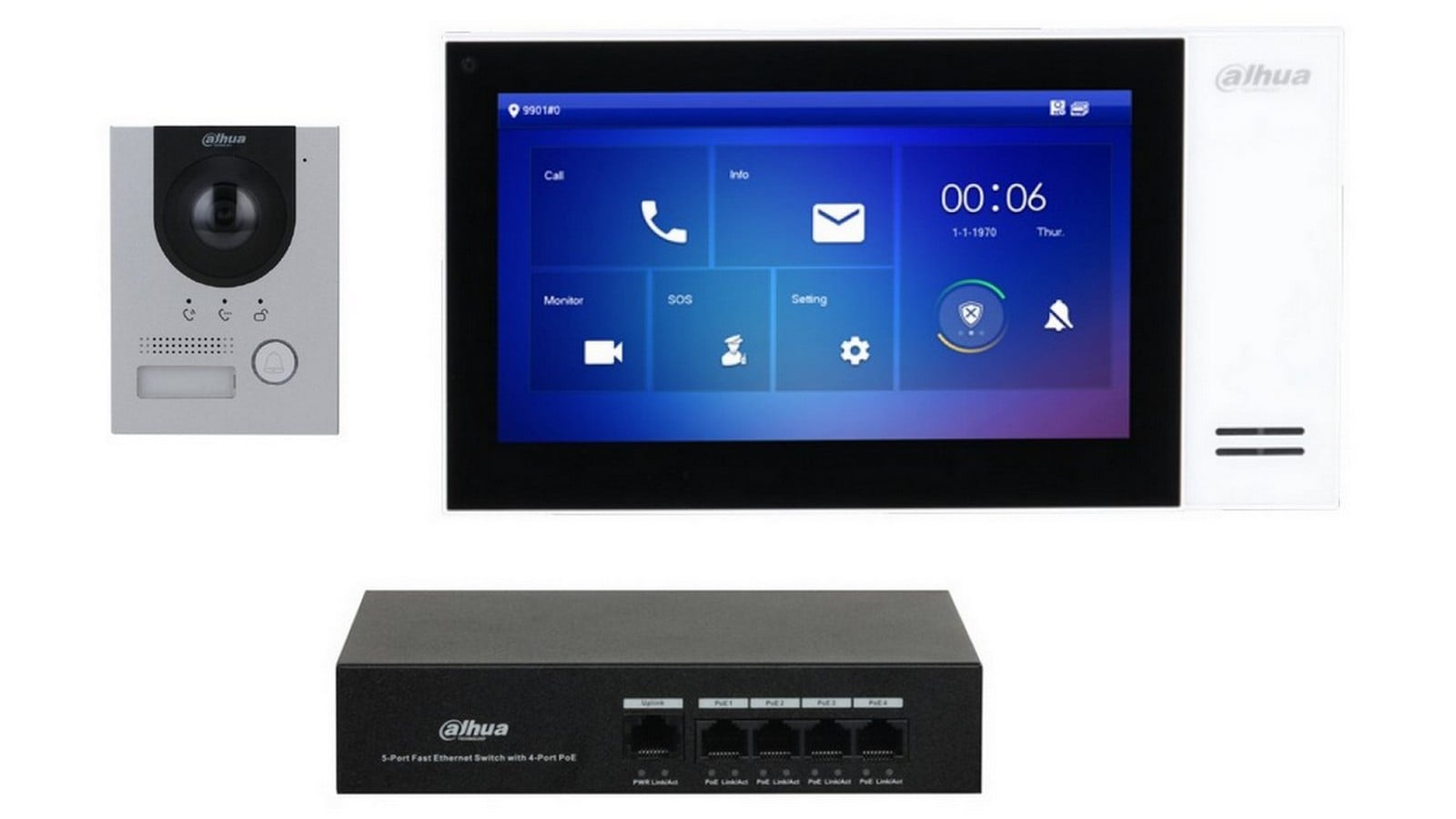 Kit Videointerfon Dahua IP PoE 2MP 7 inch
