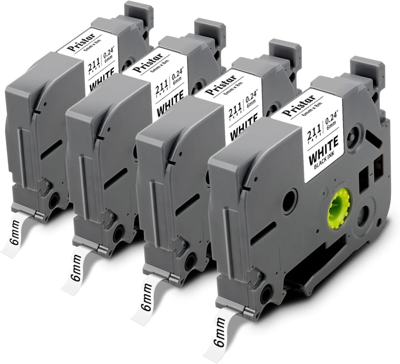 Banda Laminata Brother TZe211 6mm - Etichete Durabile Negru/Alb - imagine 5