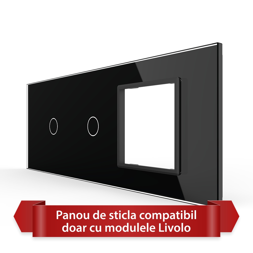 Panou Livolo Sticlă 2xÎntrerupătoare + Priză - imagine 5