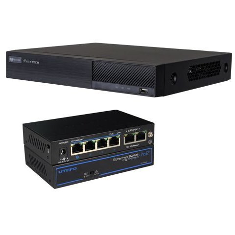 Kit NVR 4 Canale Asytech + Switch PoE 60W