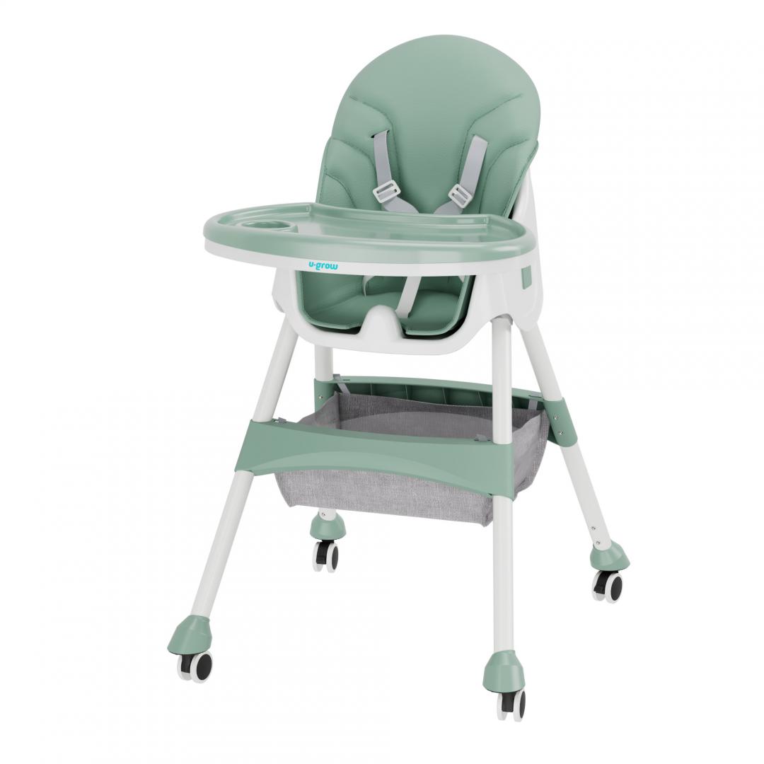 Scaun Masa Bebe 2 in 1 Pliabil Verde U-Grow - Compact și Versatil