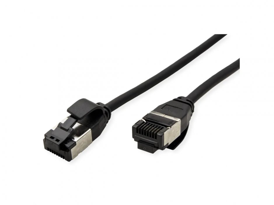 Cablu Rețea RJ45 Cat.8.1 Slim LSOH 0.15m Negru Roline