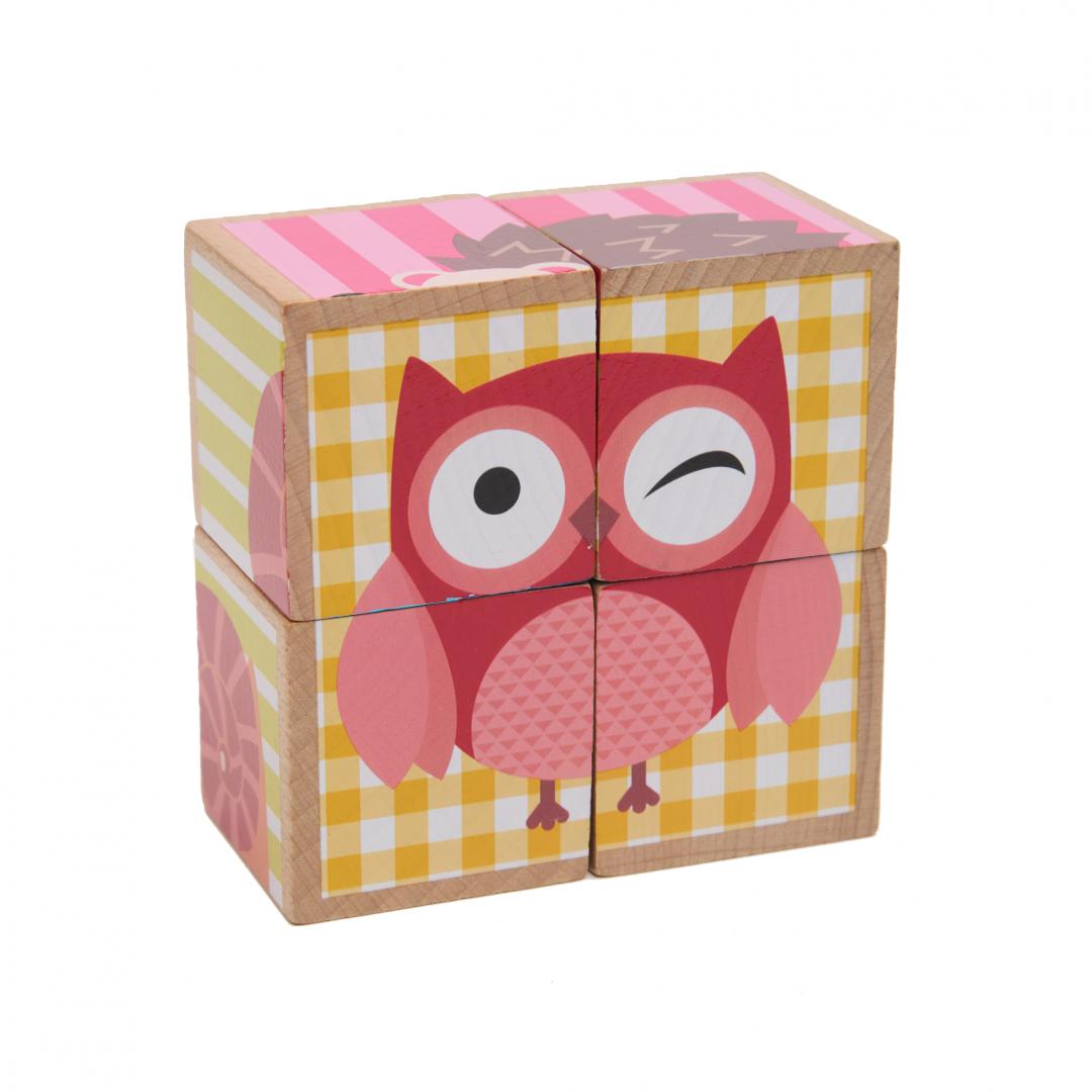 Puzzle Lemn Animale 4 Piese - Jucarie Educațională Copii - imagine 3