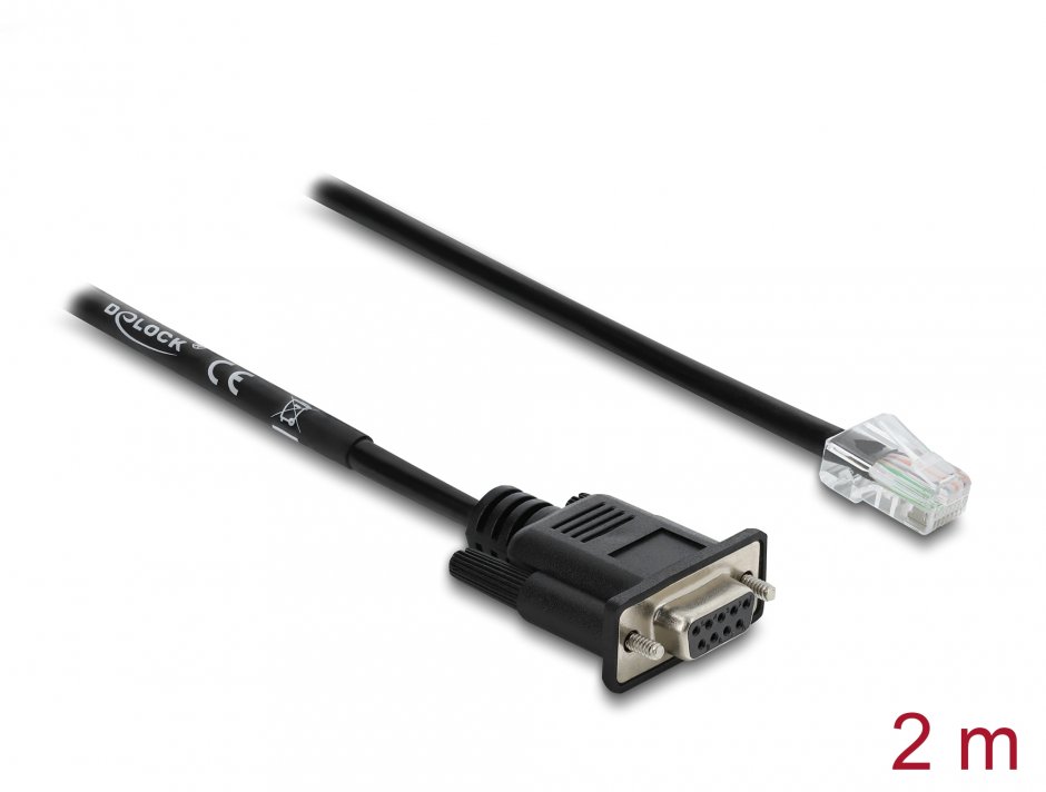 Cablu serial Delock 64297 RS-232/422/485 DB9-RJ45 2 m