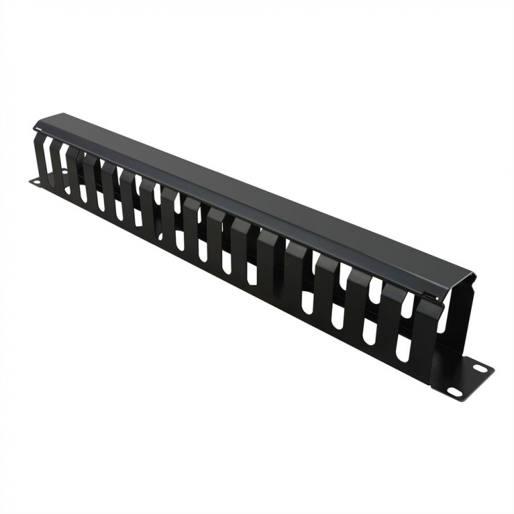Panou Frontal 19" 1U Value, Organizator Cabluri, Negru