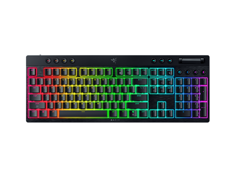 Tastatura mecanica wireless Razer Blackwidow V4 Low profile HyperSpeed, switch Razer™ Low-profile Mechanical Switches (Yellow Linear Switch)...
