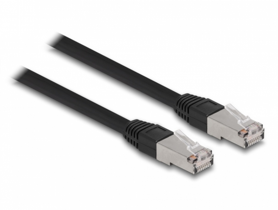 Cablu RJ45 Cat.6A Exterior 3m Delock Negru