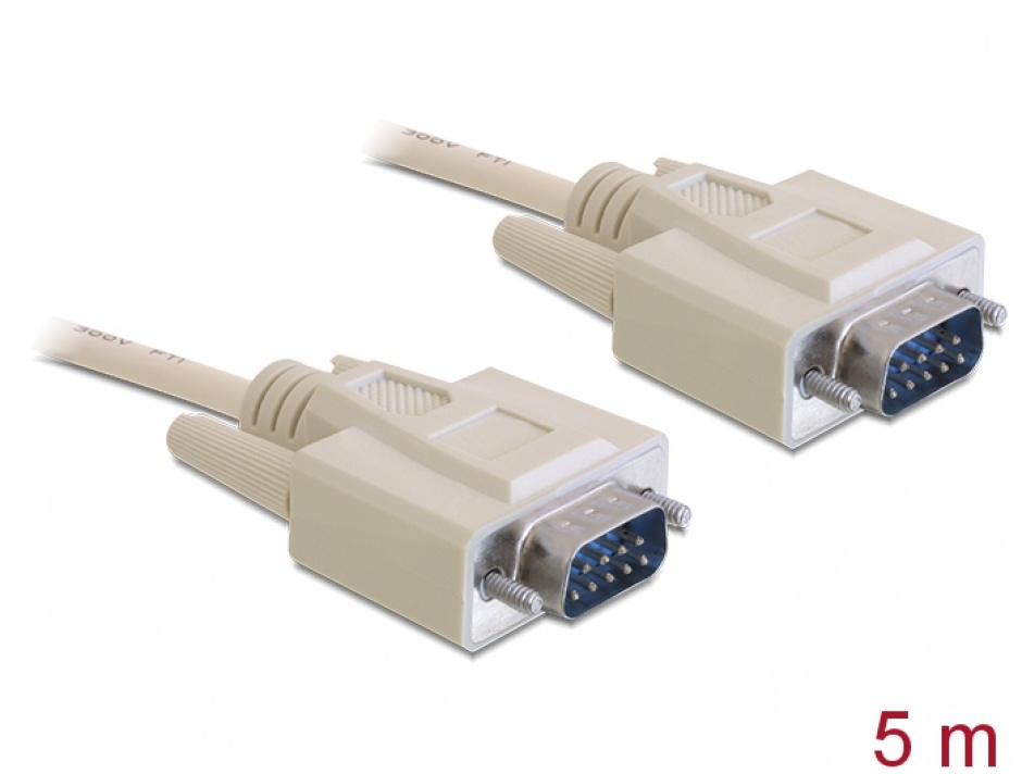 Cablu Serial RS-232 DB9 T-T 5m, Delock 82982