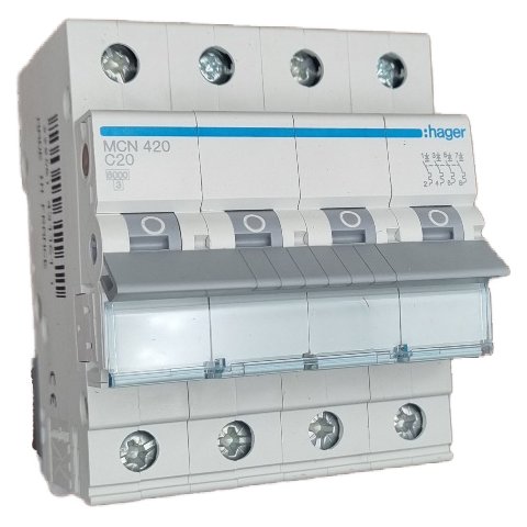 Siguranta automata Hager 4P 20A, curba C, protectie