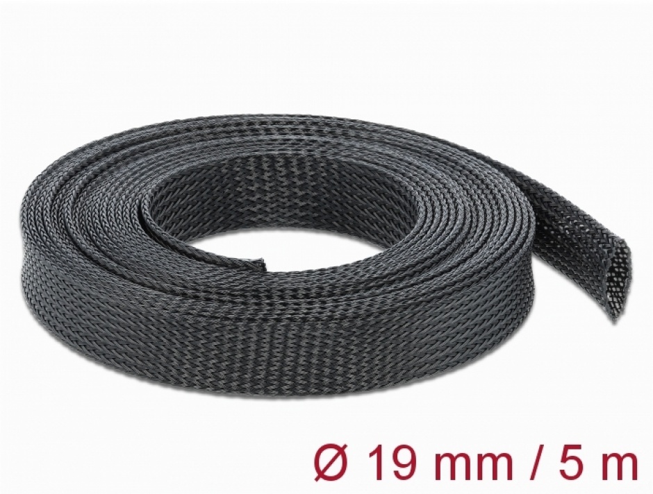 Plasă cabluri Delock 5m, extensibilă, negru