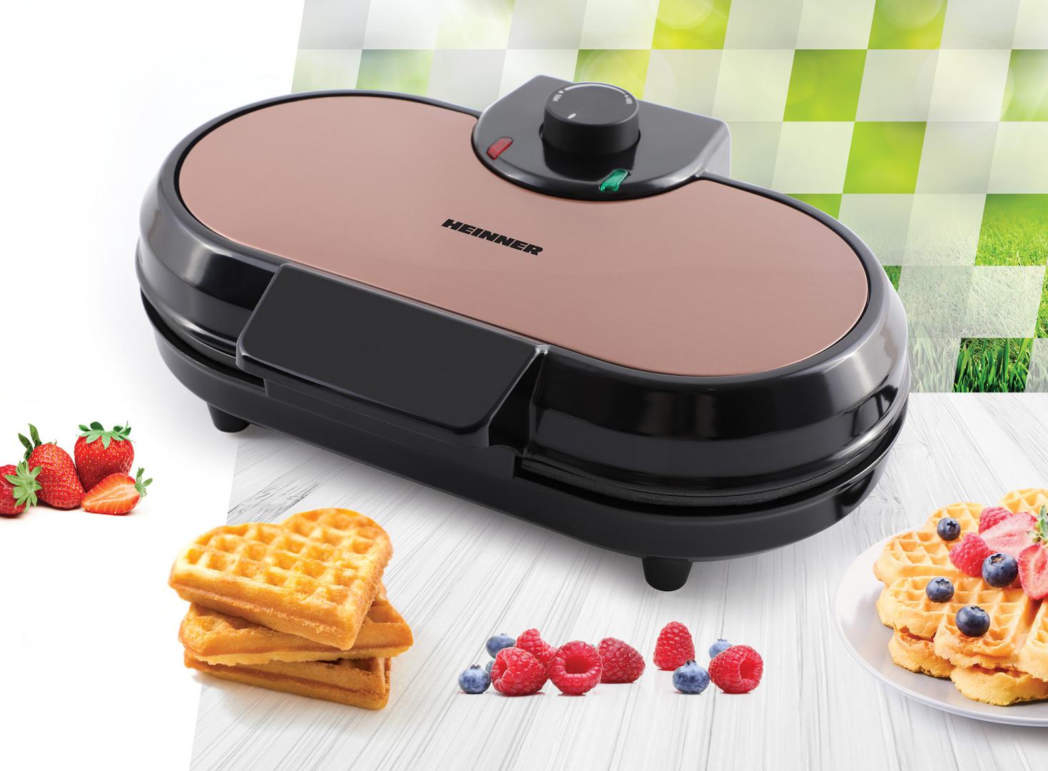 Aparat de Gofre Heinner HWF-1000CR, 1000W, Plăci Antiaderente - imagine 4