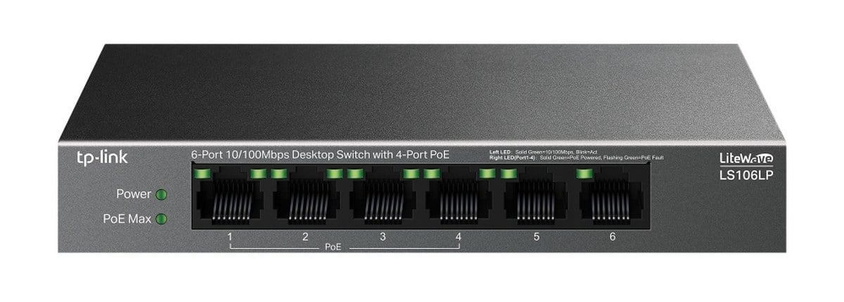 Switch PoE TP-Link LS106LP, 4 Porturi PoE+ Extins