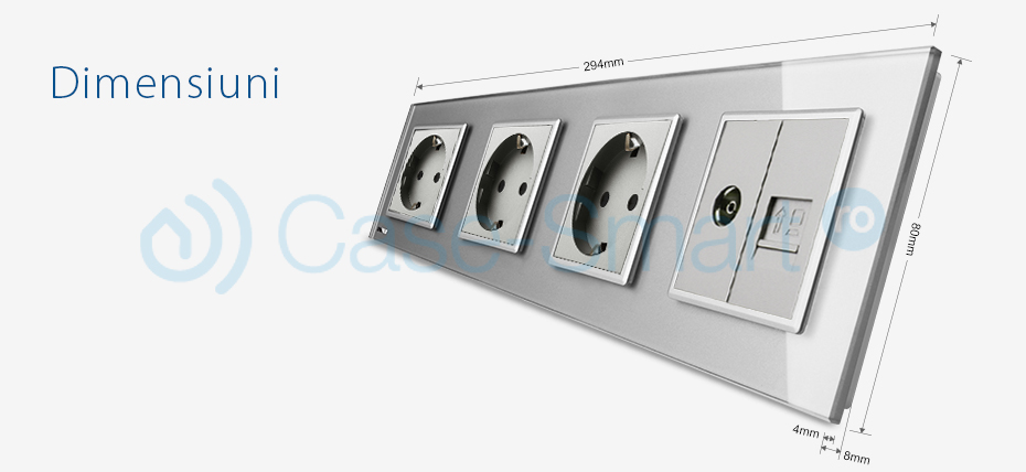 Priză Cvadruplă Livolo Sticlă, TV și Internet - imagine 20