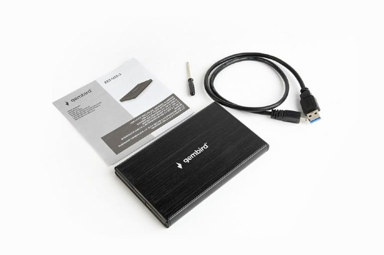 Rack Extern HDD/SSD 2.5" Gembird USB 3.0 Aluminiu Negru - imagine 5