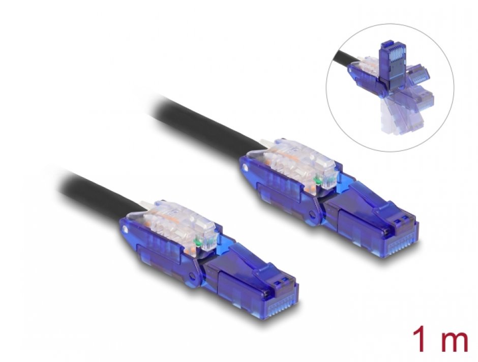 Cablu Rețea Delock Cat.6 UTP 1m 180°