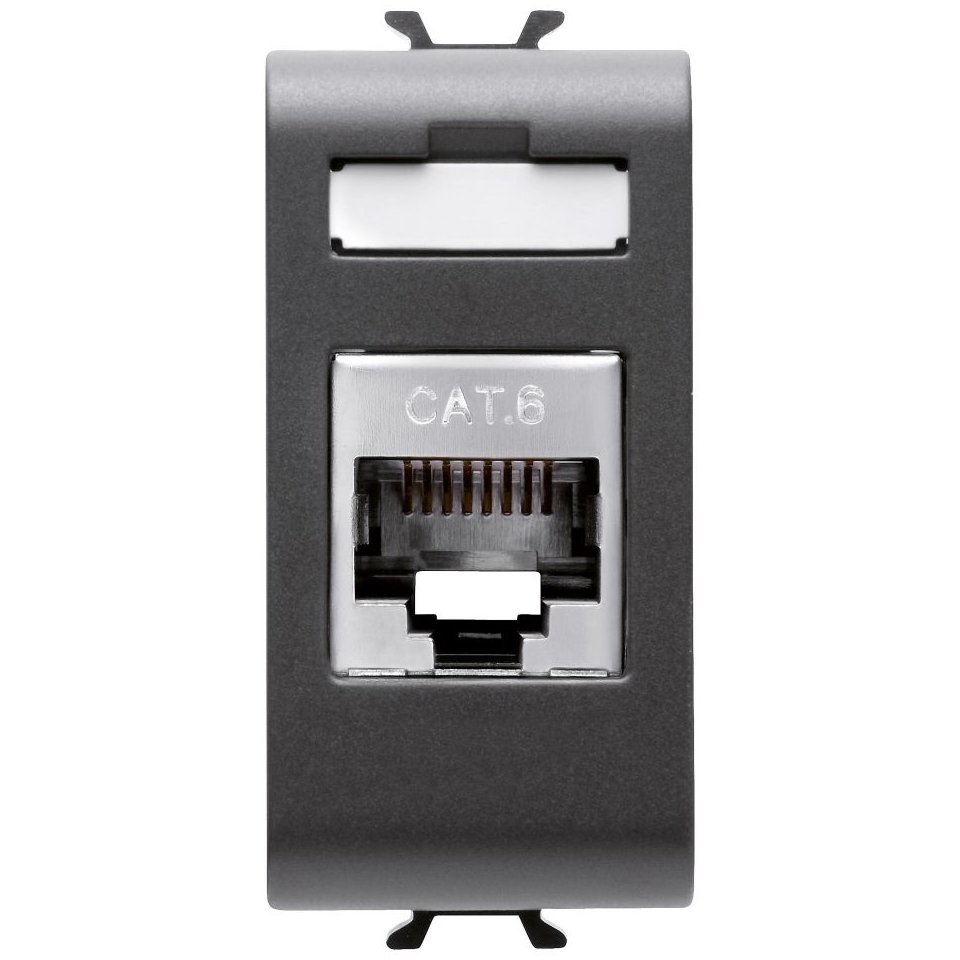 Priza RJ45 CAT6 FTP Gewiss Chorus, 1 Modul, Negru