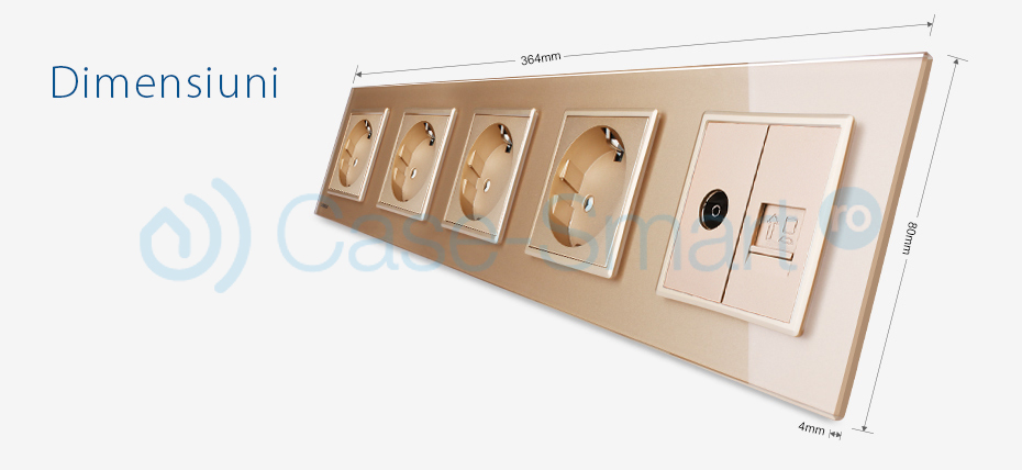 Priza Cvintupla TV Internet Livolo, Sticlă - imagine 17