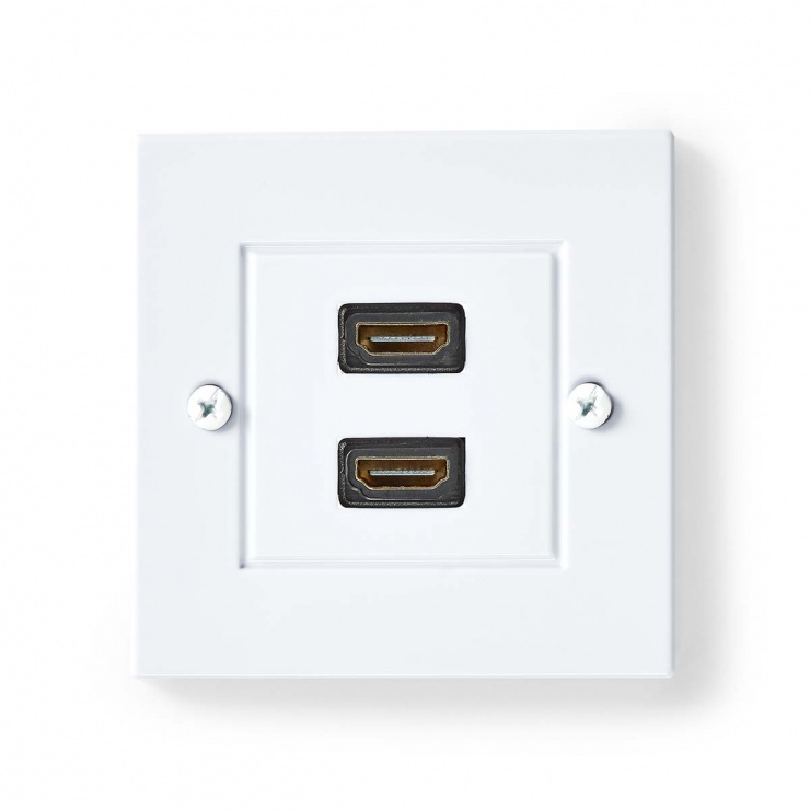Priza perete HDMI 2x 4K Nedis Alb