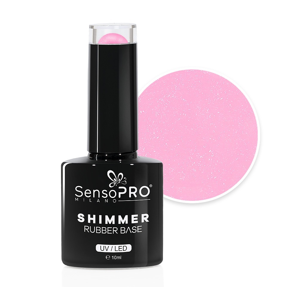 Shimmer Rubber Base SensoPRO Milano - #62 Bubblegum Blast, 10ml