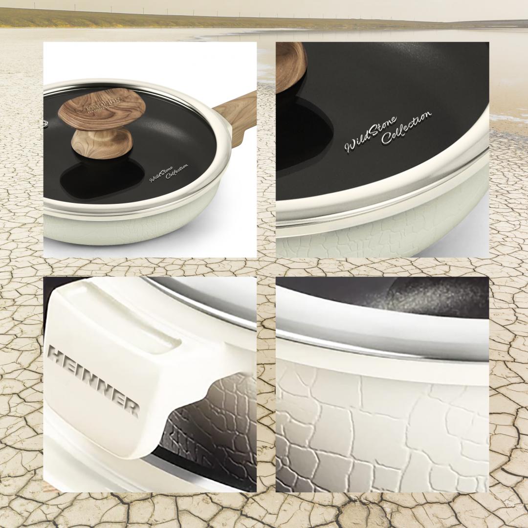 Caserolă Heinner Wild Stone 18x9 cm cu Capac - Aluminiu Premium - imagine 5