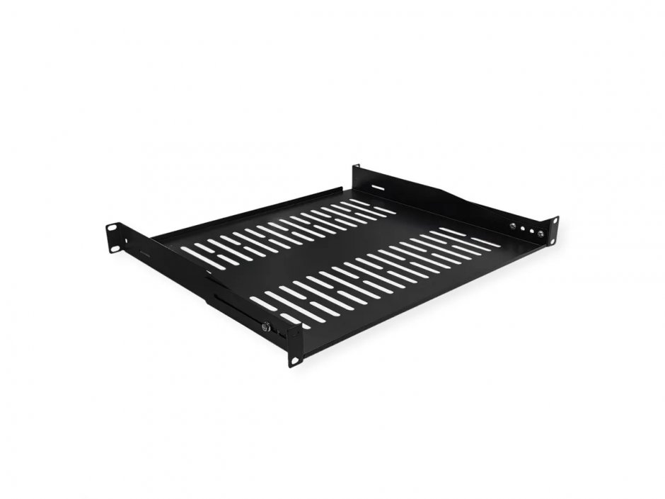 Sertar fix 440x400mm, max. 25kg 1U pentru cabinet 19" Negru, Value 26.99.0430