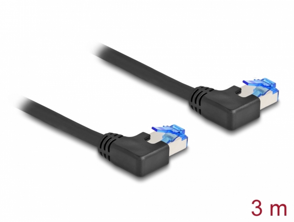 Cablu RJ45 Cat.6A Delock 90°, 3m, SFTP