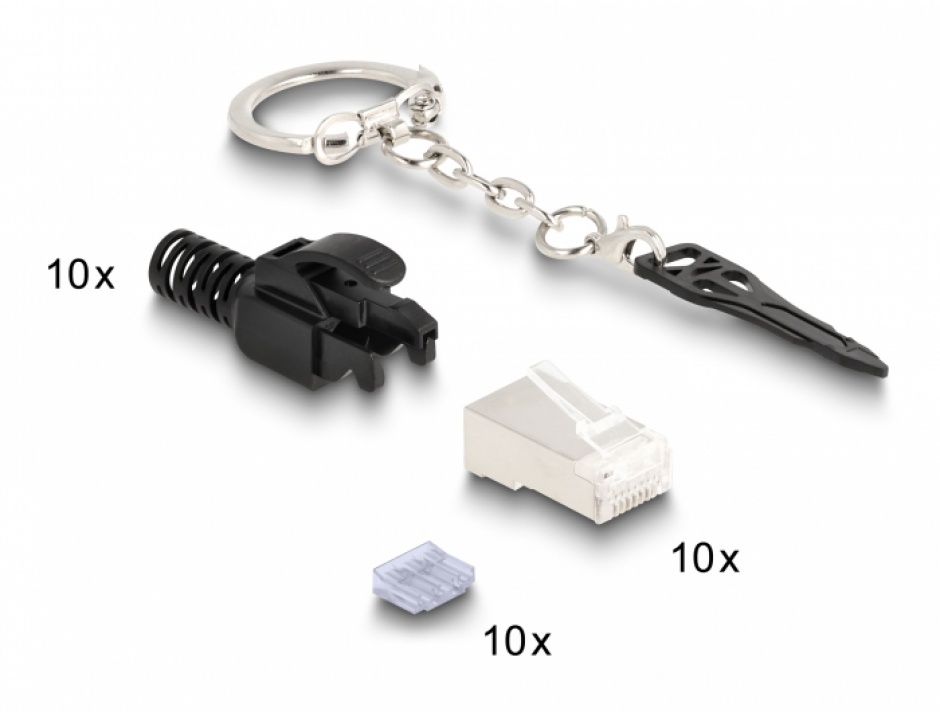 Set 10 Conectori RJ45 Blocabili Delock 66988