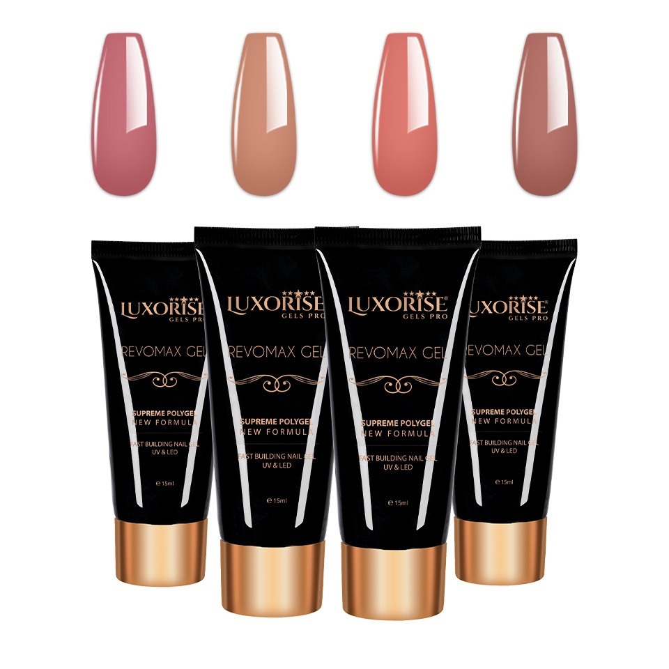 Set 4 Polygel Luxorise Revomax Brilliance Nude