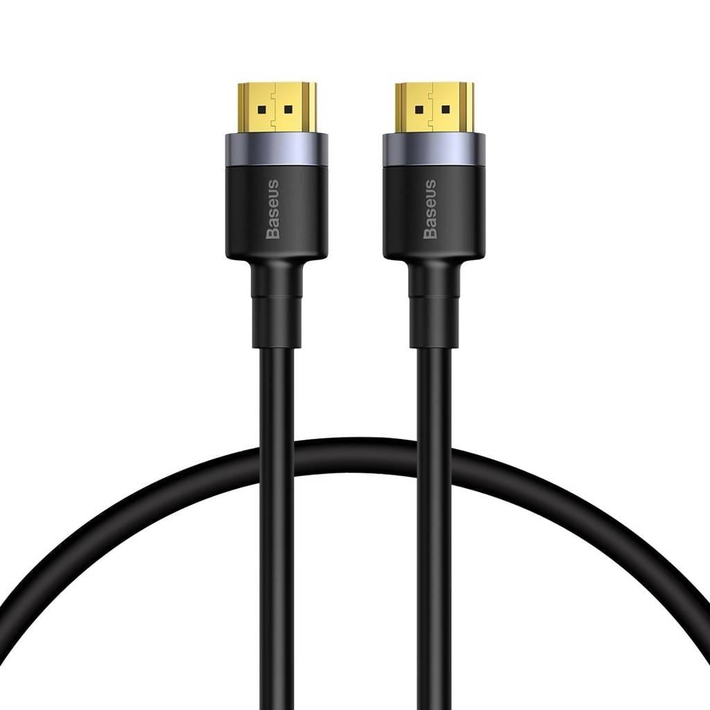 Cablu HDMI 4K 60Hz Baseus Cafule 1m Negru - Conectori Auriti - imagine 2