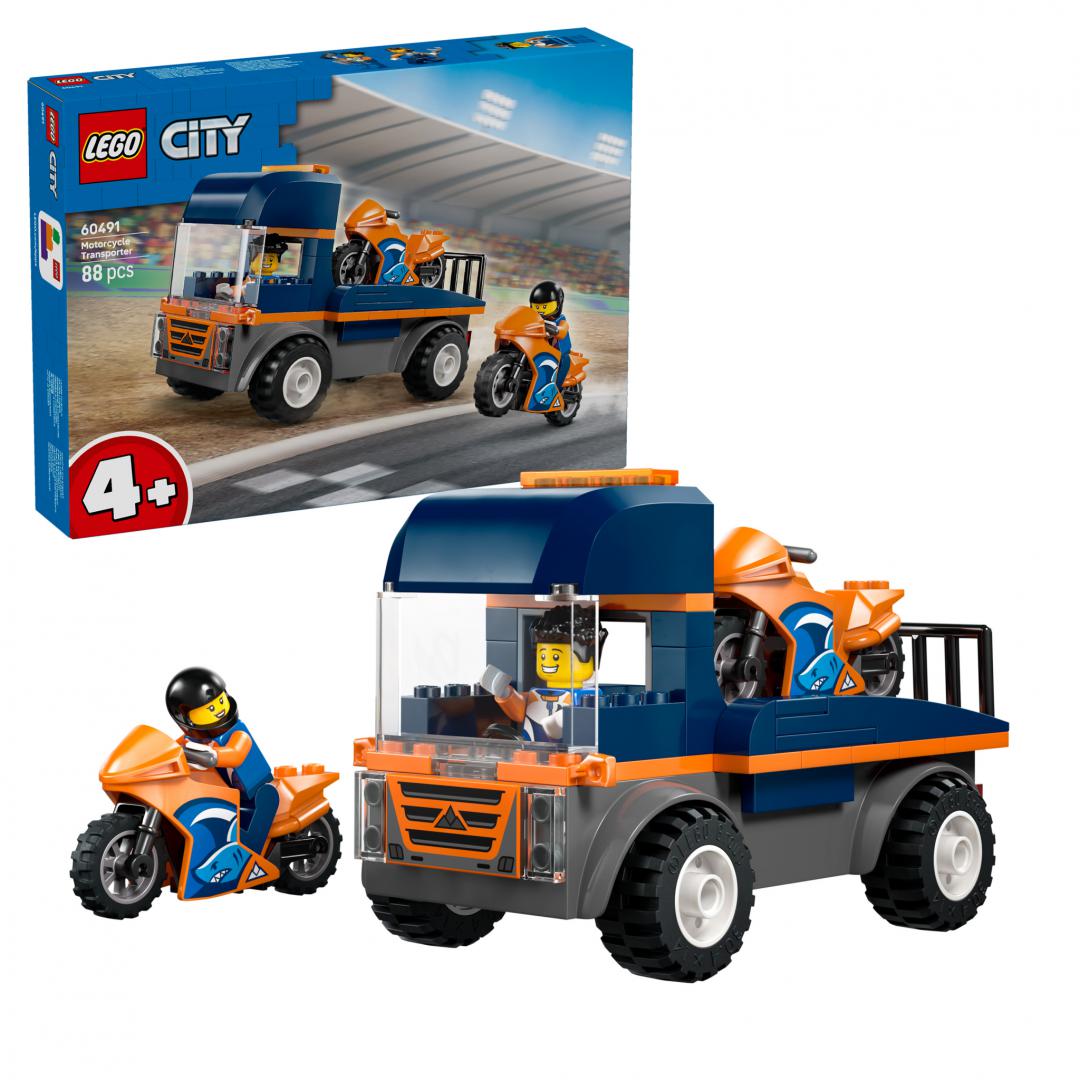Transportor Motociclete LEGO City 60491 - Set Curse 4+ Ani - imagine 1