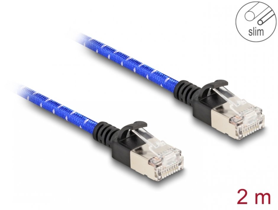 Cablu Delock RJ45 Cat.6A FTP Slim 2m