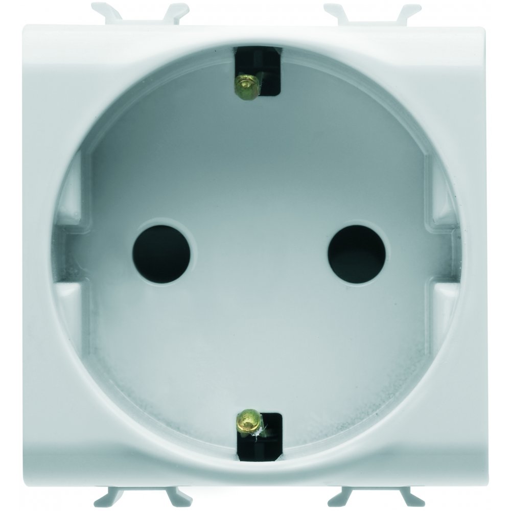 Priză Schuko Gewiss Chorus GW10241 16A, 2 module, alb