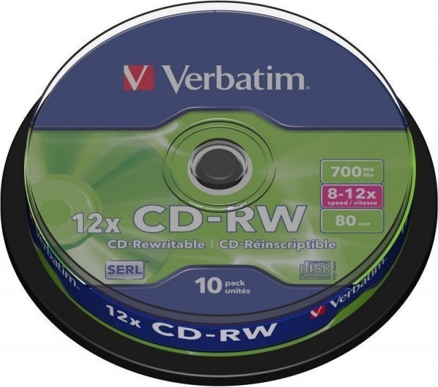 CD-RW Verbatim 700MB 10 buc - Discuri Rescriibile de Calitate