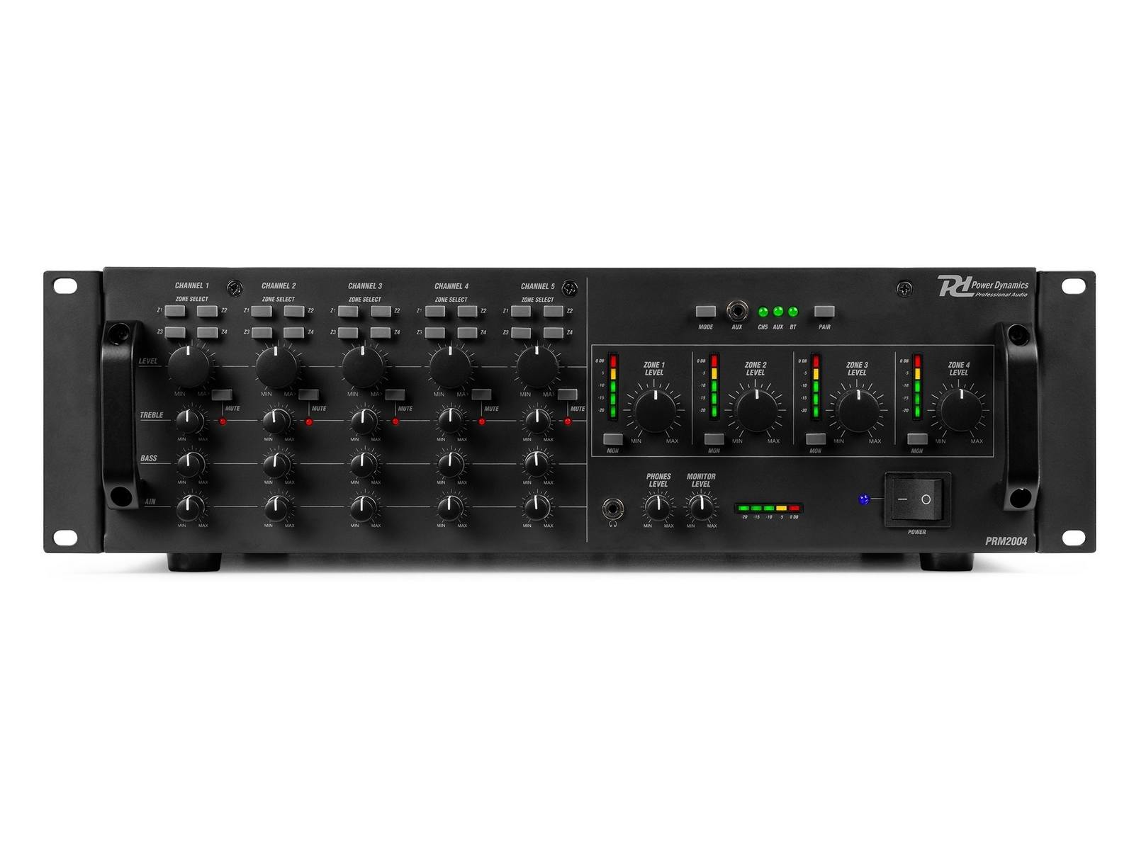 Amplificator matrix Power Dynamics PAM2004, cu 4 zone, 100V, 800W, Bluetooth