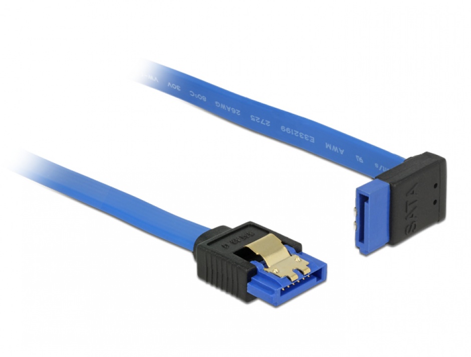 Cablu SATA III 6Gb/s, 30cm, Bleu, Delock 84996