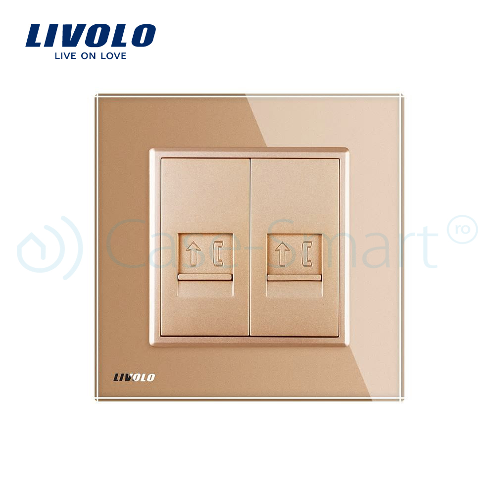 Priză Dublă Media Livolo cu Ramă Sticlă - imagine 18