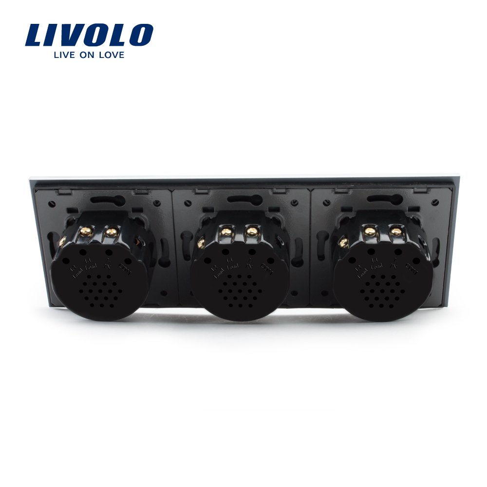 Intrerupator Touch Livolo Triplu, Sticla Crystal - imagine 7