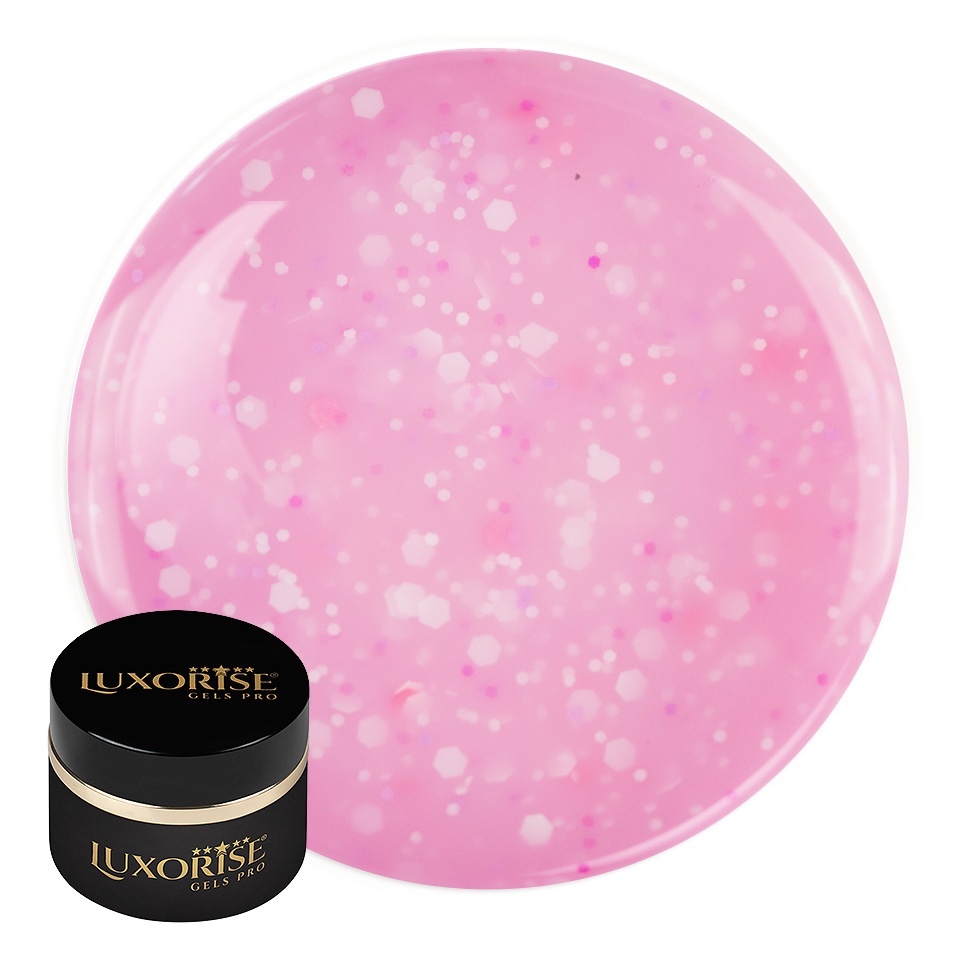 Gel UV Constructie LUXORISE Confetti Cake 15ml Berry Sprinkles