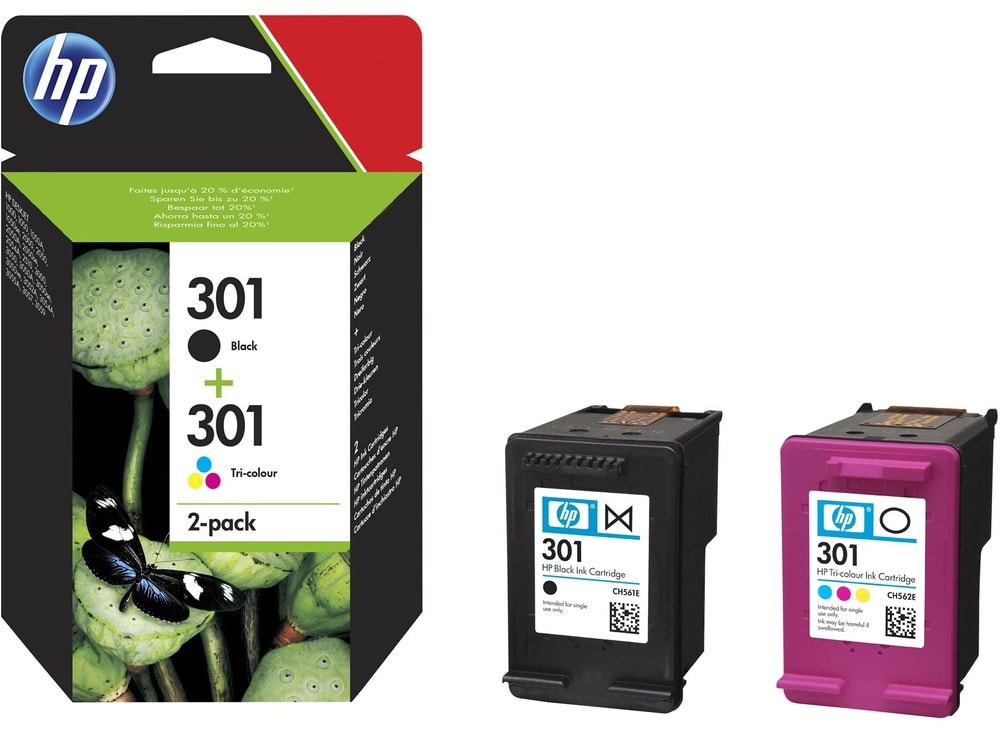 Combo-Pack HP 301 Original Negru și Color