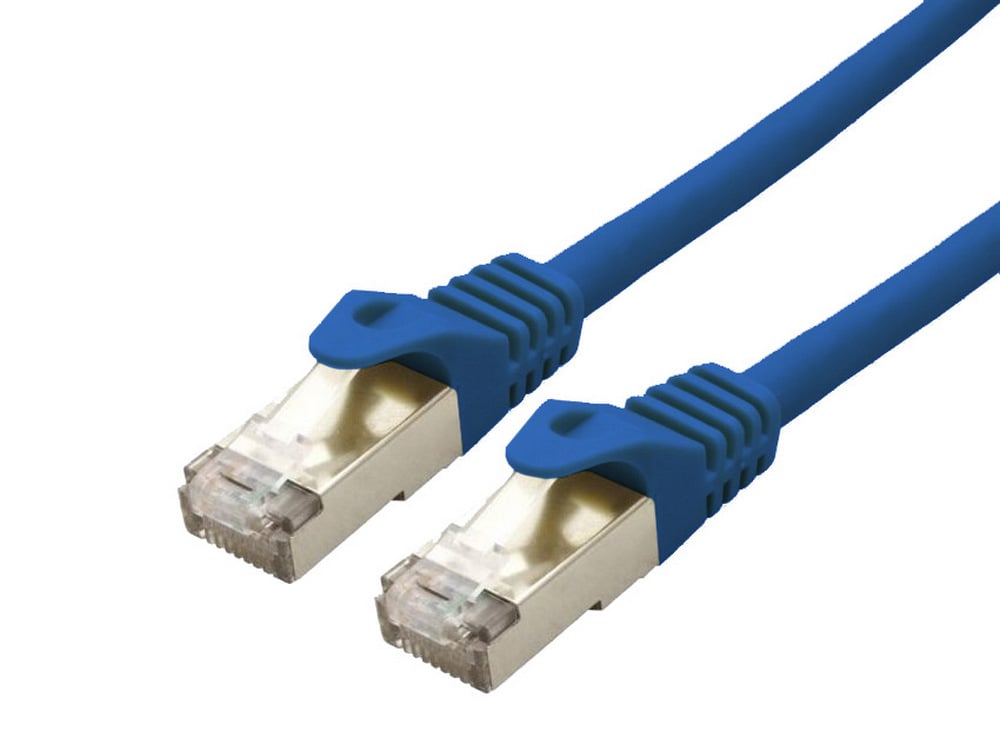 Patchcord Safer S/FTP Cat 6A 10m Albastru, 500 MHz