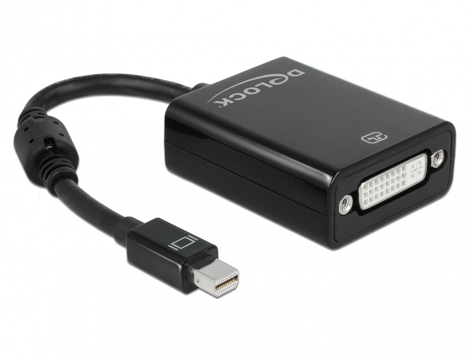 Adaptor mini DisplayPort la DVI Delock 65098, Negru