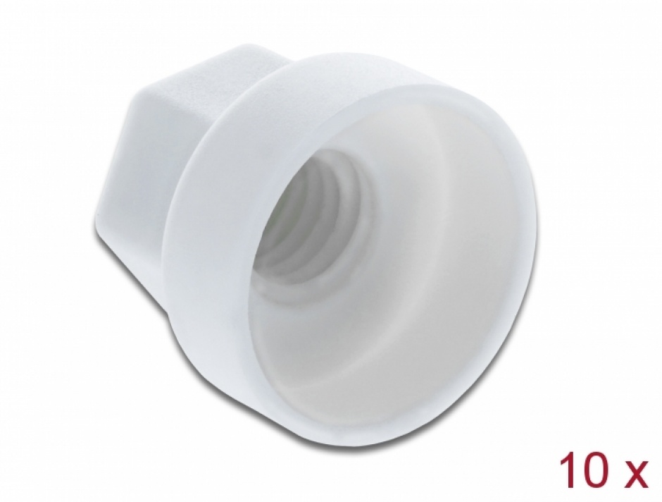 Set 10 Protectii Surub M6 Alb Delock