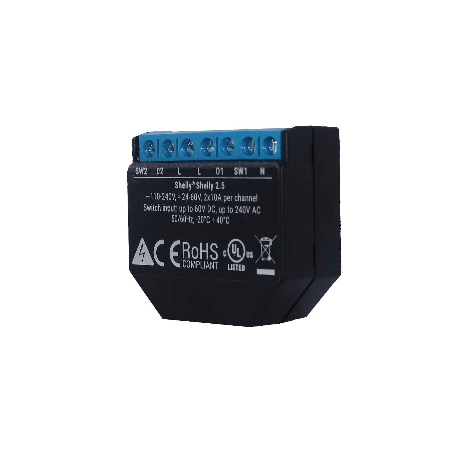 Releu Wi-Fi Shelly 2.5, Control Vocal, 20A - imagine 3