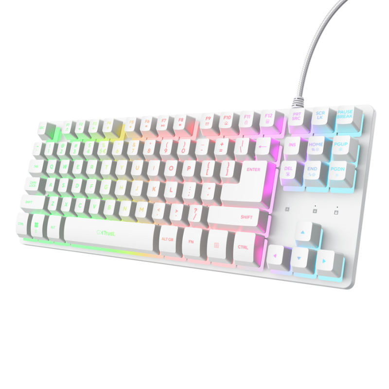 Tastatură TRUST GXT833W Thado TKL USB 2.0 Alb TR-25894