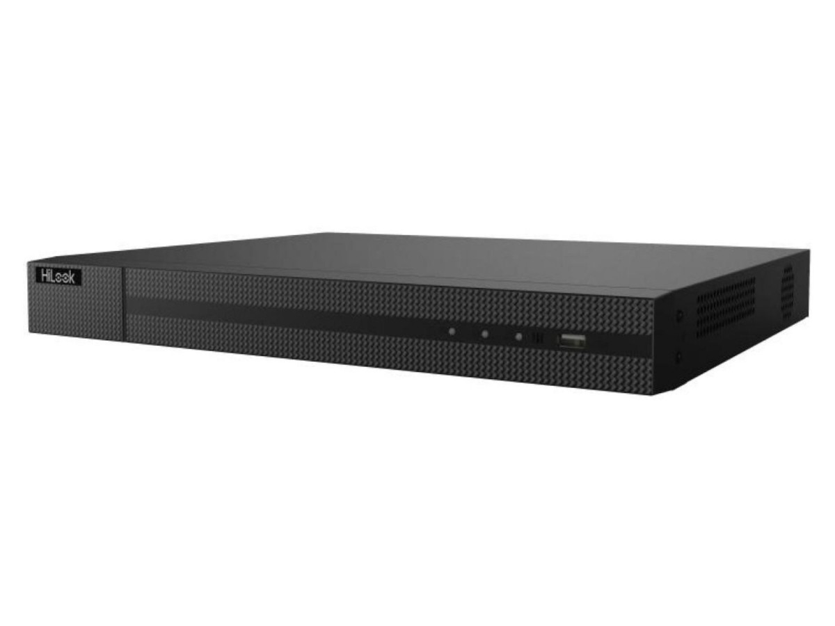 NVR 16 canale HiLook NVR-216MH-K/16P, 16 porturi PoE, 12 MP, iesire HDMI 4K, H.265+, 160 Mbps, 2xSATA , detectie faciala si om/vehicul